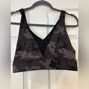 Black and Green adjustable Camouflage Sports Bra Zyia EUC SZ M